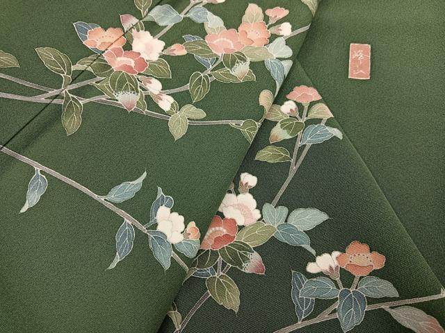 平和屋着物●訪問着　友禅　作家物　枝花文　暈し染め　小田急百貨店扱い　正絹　逸品　CABE2340yc 平和屋着物○訪問着 友禅 枝菊文 暈し染め 正絹 逸品 CABE3008ycの通販