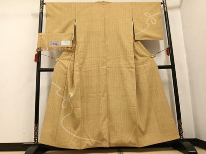 平和屋着物●染織の名門　しょうざん  生紬　訪問着　結び紐文　反端付き　正絹　逸品　AABH3147ph
