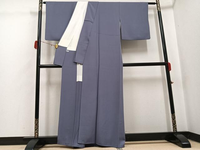 平和屋着物●本草木染作家　瑞鳳　色無地　薄鼠色　正絹　逸品　AABH3150ph