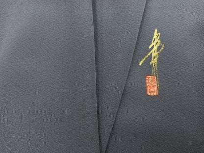 平和屋着物●本草木染作家　瑞鳳　色無地　薄鼠色　正絹　逸品　AABH3150ph