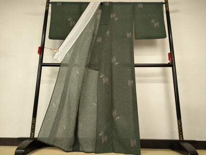 平和屋着物＊夏物 小紋 紗 玩具文 洗える着物 AABH3167jd