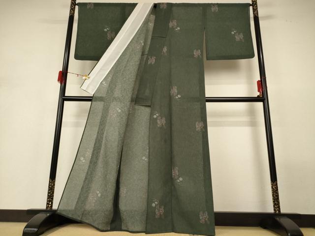 平和屋着物＊夏物 小紋 紗 玩具文 洗える着物 AABH3167jd