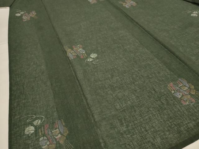 平和屋着物＊夏物 小紋 紗 玩具文 洗える着物 AABH3167jd