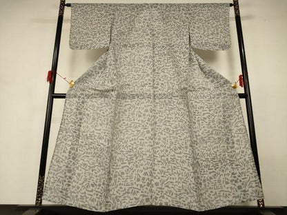 平和屋着物＊夏物　小千谷ちぢみ　幾何学文様　麻　逸品　AABH3170jd