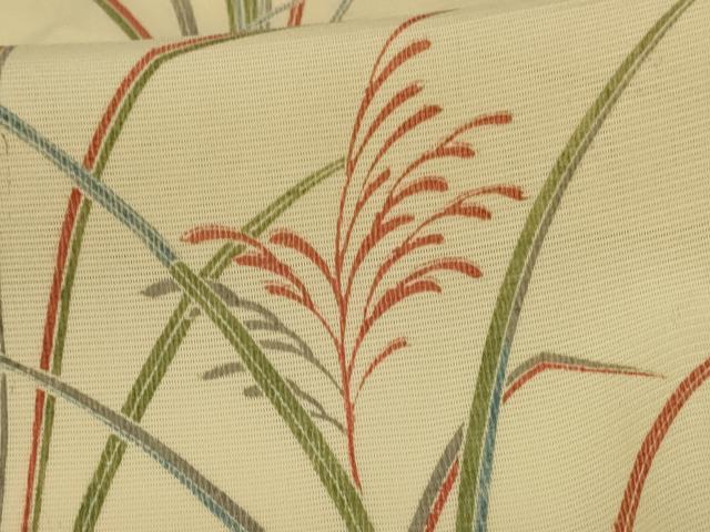 平和屋着物＊夏物 小紋 絽 草葉文 正絹 逸品 AABH3172jd