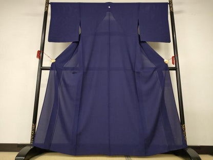 平和屋着物＊夏物 色無地 絽 深紫色 正絹 逸品 AABH3173jd