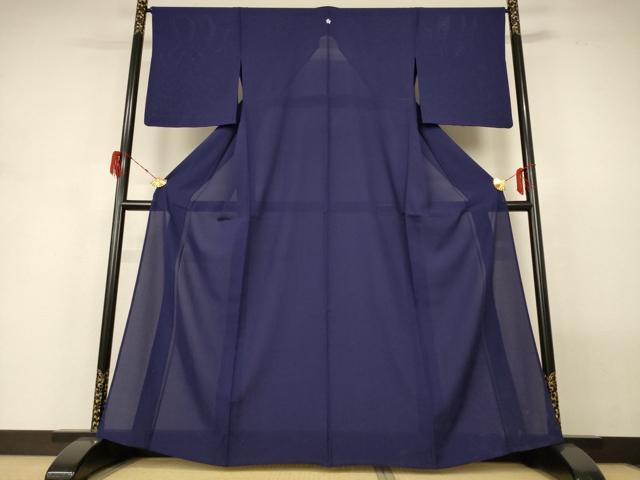 平和屋着物＊夏物 色無地 絽 深紫色 正絹 逸品 AABH3173jd