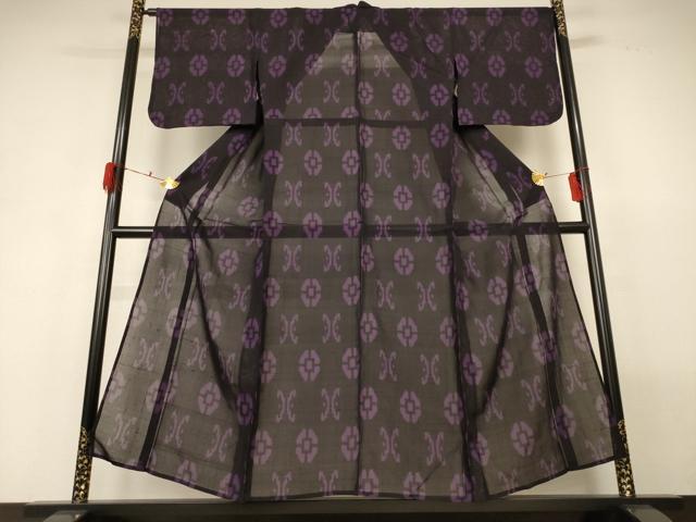 平和屋着物＊夏物 小紋 紗 幾何学文様 正絹 逸品 AABH3175jd