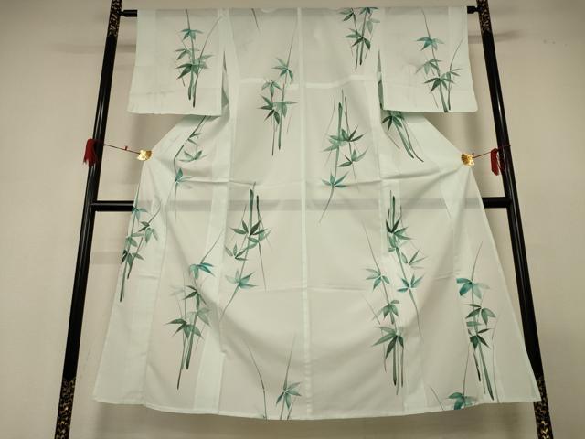 平和屋着物＊夏物 小紋 絽 笹竹文 洗える着物 AABH3180jd