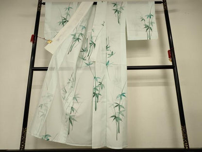 平和屋着物＊夏物 小紋 絽 笹竹文 洗える着物 AABH3180jd