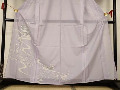 平和屋着物＊夏物 訪問着 絽 鴛鴦文 洗える着物 AABH3185jd