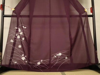 平和屋着物＊夏物 訪問着 絽 舞葉文 洗える着物 AABH3187jd