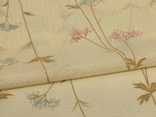 平和屋着物＊夏物 小紋 絽 草花文 洗える着物 AABH3191jd