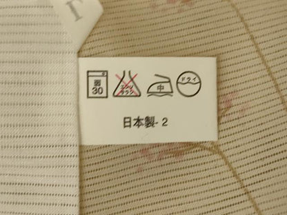 平和屋着物＊夏物 小紋 絽 草花文 洗える着物 AABH3191jd
