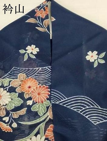 平和屋着物＊夏物　小紋　絽　草花文　洗える着物　AABH3192jd 平和屋着物＊夏物 小紋 絽 草花文 洗える着物 AABH3192jd