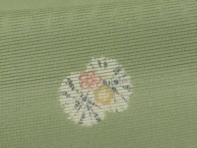 平和屋着物＊夏物 小紋 絽 草花文 洗える着物 AABH3194jd