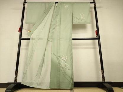平和屋着物＊夏物 訪問着 絽 草花文 暈し染め 洗える着物 AABH3195jd