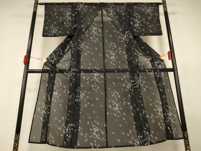 平和屋着物＊夏物 小紋 絽 舞鳥文 洗える着物 AABH3199jd