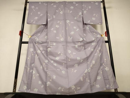 平和屋着物＊夏物 小紋 絽 舞桜文 風鈴 洗える着物 未使用 AABH3204jd