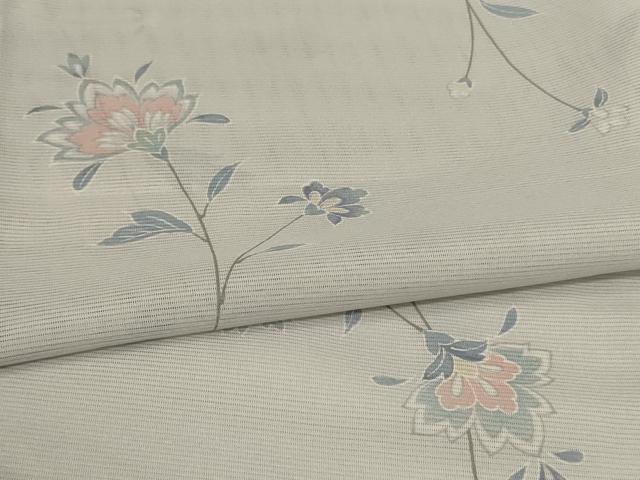 平和屋着物＊夏物 小紋 絽 花蝶文 洗える着物 AABH3208jd