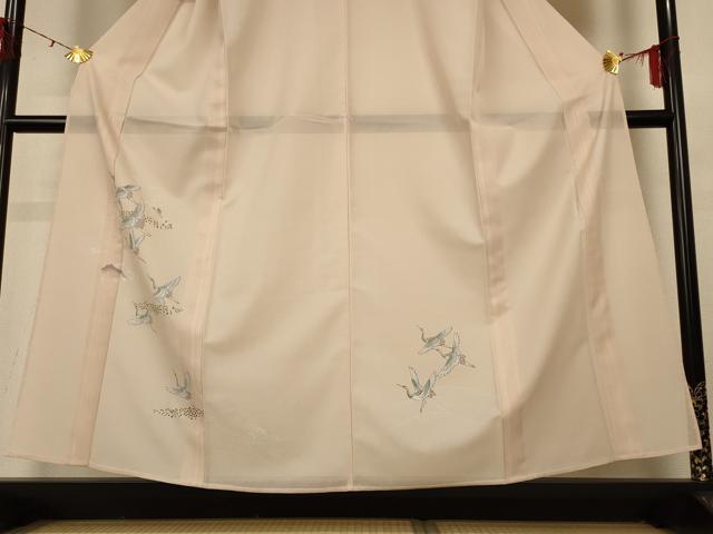 平和屋着物＊夏物 訪問着 絽 流水舞鶴文 洗える着物 AABH3210jd