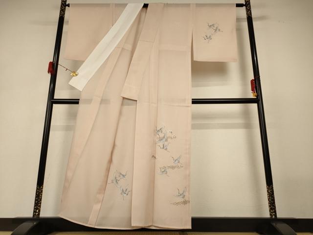 平和屋着物＊夏物 訪問着 絽 流水舞鶴文 洗える着物 AABH3210jd