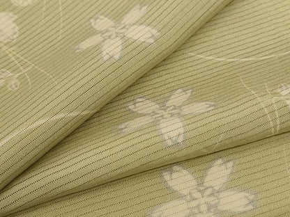 平和屋着物＊夏物 小紋 絽 草花文 やまと誂製 正絹 逸品 AABH3219jd
