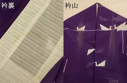 平和屋着物＊夏物 小紋 絽 花鳥文 洗える着物 AABH3224jd