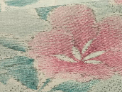 平和屋着物＊夏物 小紋 紗 草花文 洗える着物 AABH3227jd