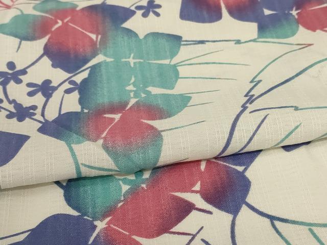 平和屋着物∴夏物 浴衣 草花文 洗える着物 逸品 AABH3229jd