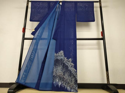 平和屋着物＊夏物 訪問着 絽 草花文 洗える着物 AABH3230jd
