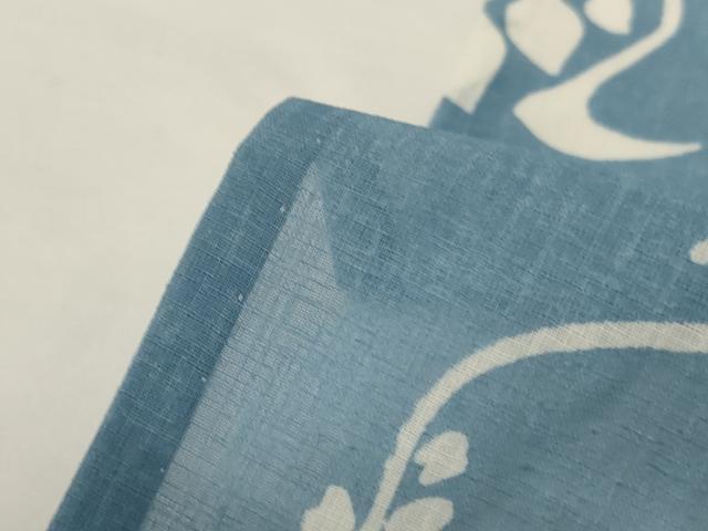 平和屋着物＊夏物 小紋 紗 草花文 洗える着物 AABH3231jd