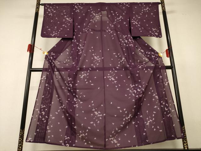 平和屋着物＊夏物 小紋 絽 笹文 洗える着物 AABH3233jd