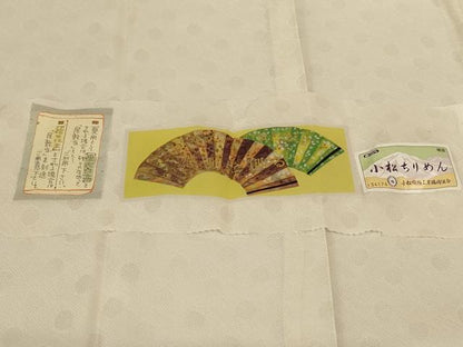 平和屋着物＊夏物 長襦袢 丸文 練色 反端付き 小松ちりめん 正絹 逸品 AABH3235jd