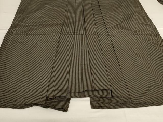 平和屋着物＊夏物 男性 行灯袴 縞 正絹 逸品 AABH3238jd