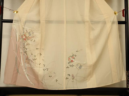 平和屋着物＊夏物 訪問着 絽 花丸文 暈し染め 金彩 正絹 逸品 AABH3247jd