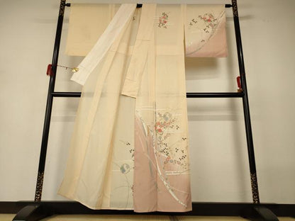 平和屋着物＊夏物 訪問着 絽 花丸文 暈し染め 金彩 正絹 逸品 AABH3247jd