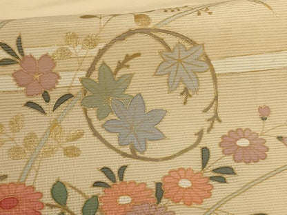 平和屋着物＊夏物 訪問着 絽 花丸文 暈し染め 金彩 正絹 逸品 AABH3247jd