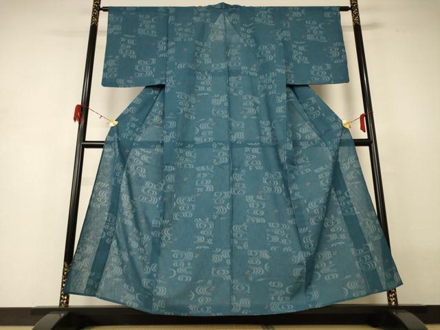 平和屋着物＊夏物 小紋 流水文 正絹 逸品 AABH3248jd
