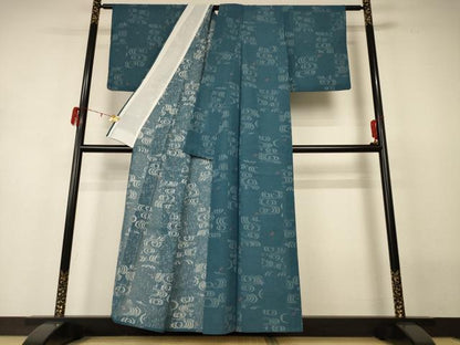 平和屋着物＊夏物 小紋 流水文 正絹 逸品 AABH3248jd