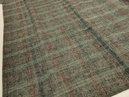 平和屋着物＊夏物　紗紬　格子　正絹　逸品　AABH3252jd