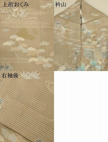 平和屋着物＊夏物 小紋 絽 風景草花文 三越扱い さんび謹製 洗える着物 AABH3254jd