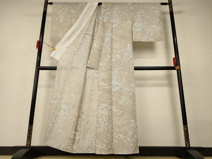 平和屋着物＊夏物 小紋 絽 風景草花文 三越扱い さんび謹製 洗える着物 AABH3254jd