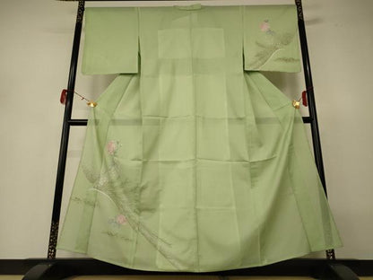 平和屋着物＊夏物 訪問着 絽 枝花文 金彩 正絹 逸品 AABH3256jd