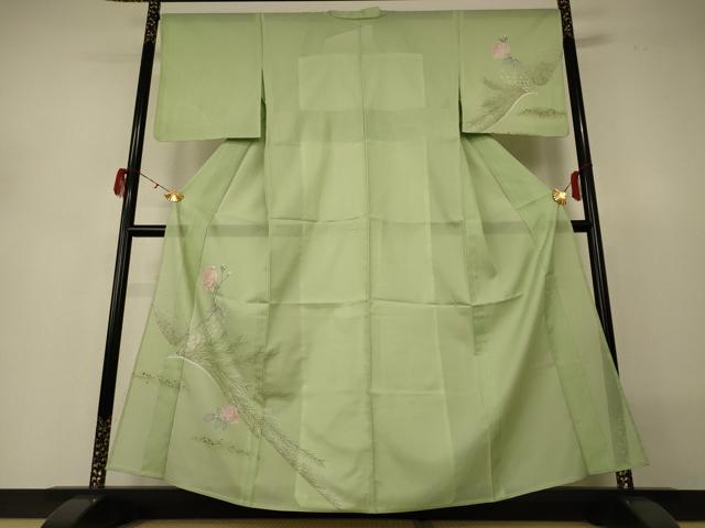 平和屋着物＊夏物 訪問着 絽 枝花文 金彩 正絹 逸品 AABH3256jd