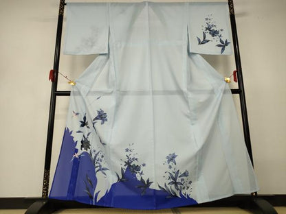 平和屋着物＊夏物　訪問着　絽　花鳥文　洗える着物　AABH3257jd
