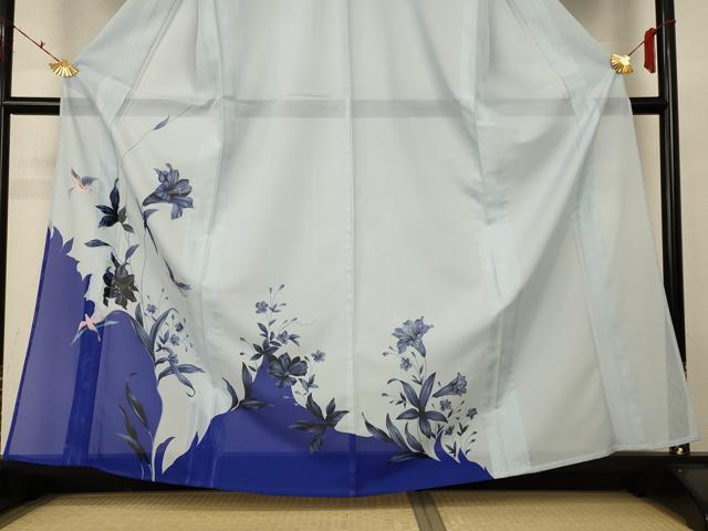 平和屋着物＊夏物　訪問着　絽　花鳥文　洗える着物　AABH3257jd