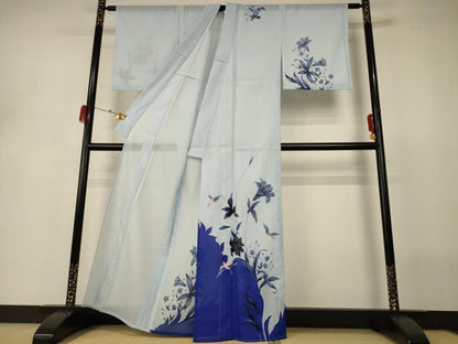 平和屋着物＊夏物　訪問着　絽　花鳥文　洗える着物　AABH3257jd