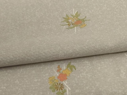 平和屋着物＊夏物　小紋　絽　草花文　金彩　洗える着物　AABH3264jd
