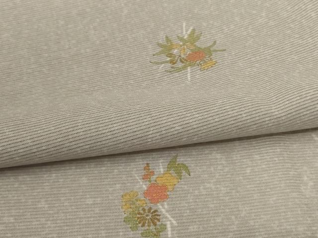 平和屋着物＊夏物　小紋　絽　草花文　金彩　洗える着物　AABH3264jd